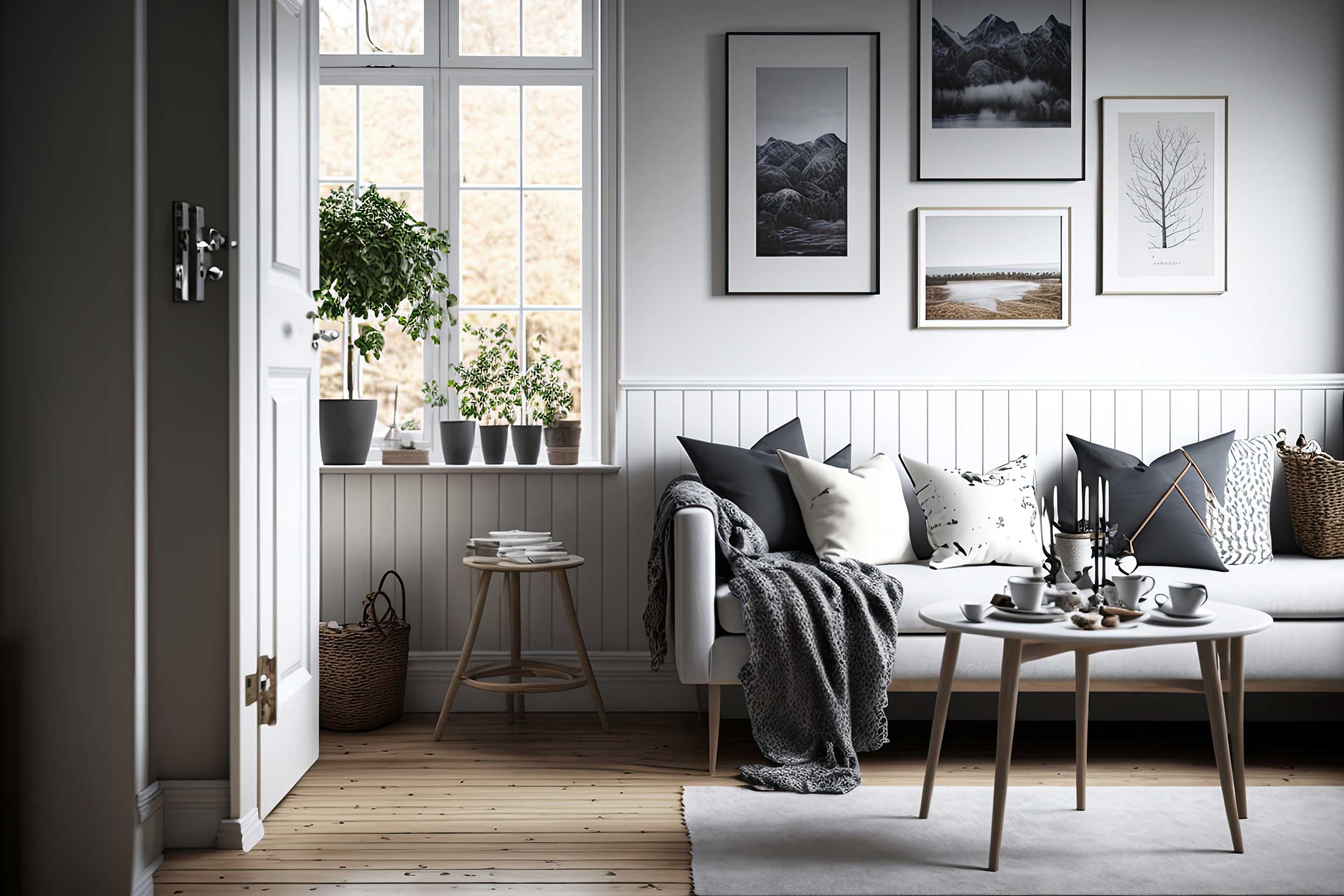 Renoverad lägenhet-soffa-bord och garderob